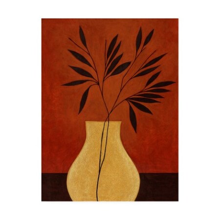 Trademark Fine Art Pablo Esteban 'Yellow Vase With Leaves' Canvas Art, 18x24 ALI46244-C1824GG